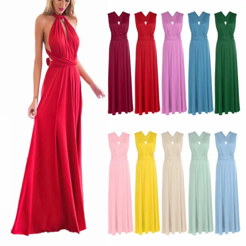 

Multi way and multi rope cross open back bandage dress long dress Size S-XL