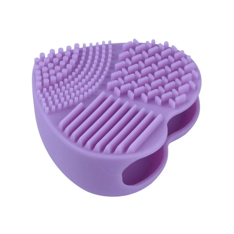 Purple Heart Shape 1 шт., щетка для макияжа, щетка для чистки яиц, кисти для чистки сердца, Косметические профессиональные кисти для пудры, основа для макияжа - Цвет: Purple Heart Shape
