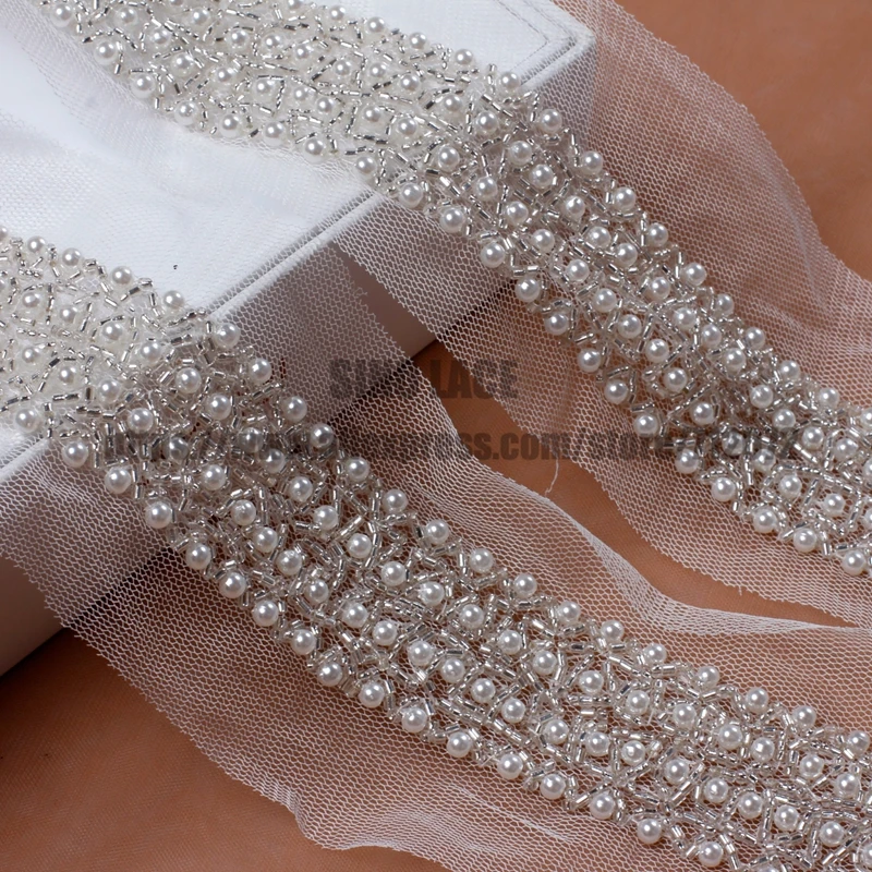 La Belleza Off white silver handmade lace trim 1cm-3cm width wholesale SNT170802-4