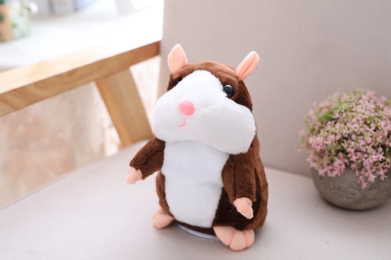 Dark brown Говорящий хомяк мышь животное Рождественская игрушка говорящий звук говорящий хомяк развивающая мягкая игрушка для детей Рождественский подарок - Цвет: Dark brown