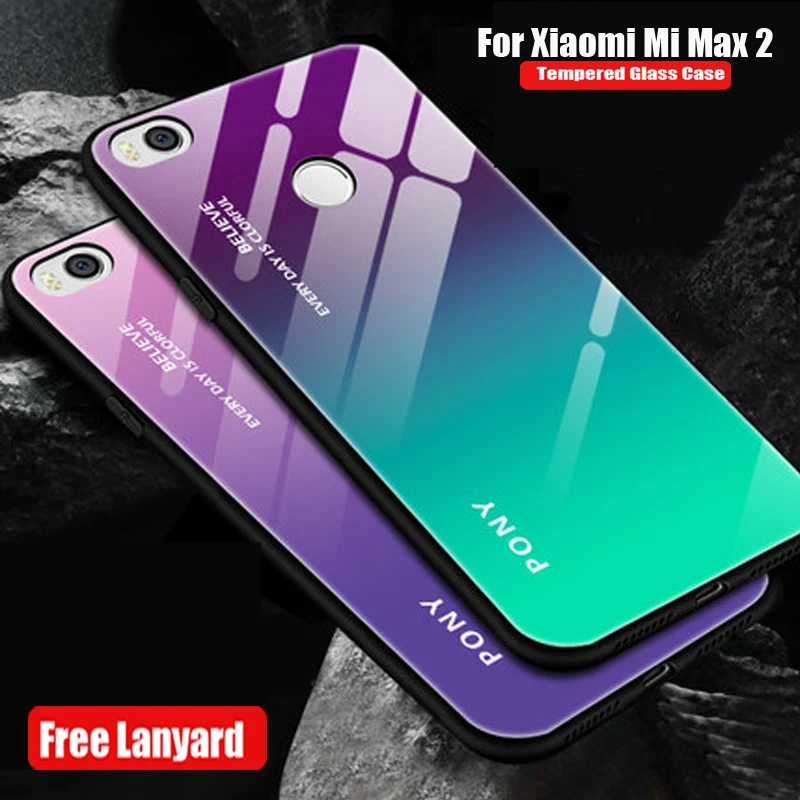 Чехол для телефона xiaomi mi Max 2 Max2 чехол из закаленного стекла твердая задняя крышка