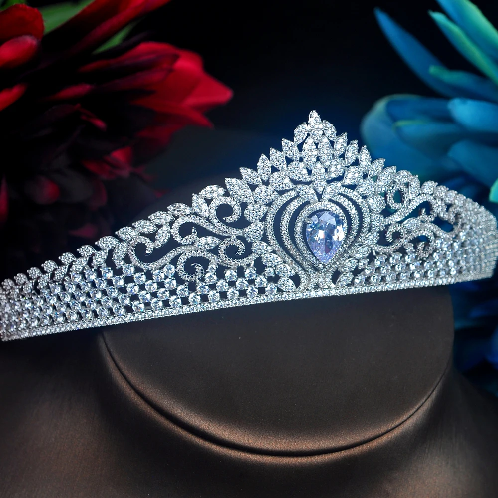 Роскошные тиары HIBRIDE с фианитом класса ААА свадебные украшения для волос |