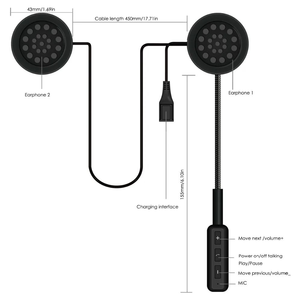 Высокое качество SOONHUA беспроводные Bluetooth наушники Handsfree Профессиональный мотоциклетный шлем гарнитура Интерком наушники с HD микрофоном