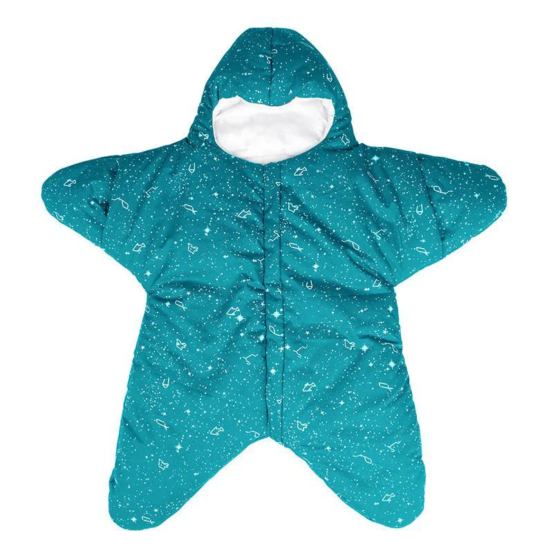 Детское одеяло Теплый детский спальный мешок Морская звезда фланелевая пеленка для новорожденного детское одеяло s новорожденный утолщенный спальный мешок зимняя девочка пеленки для новорожденных детский плед конверт - Цвет: Teal