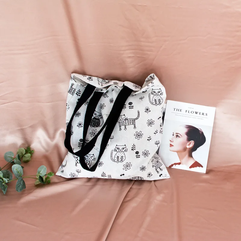 Повседневная Сумка тоут YILE из хлопка и льна Экологически чистая сумка через