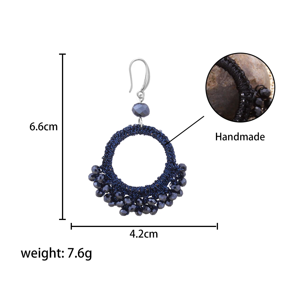 Женские акриловые серьги капельки в стиле бохо летние геометрические ручной