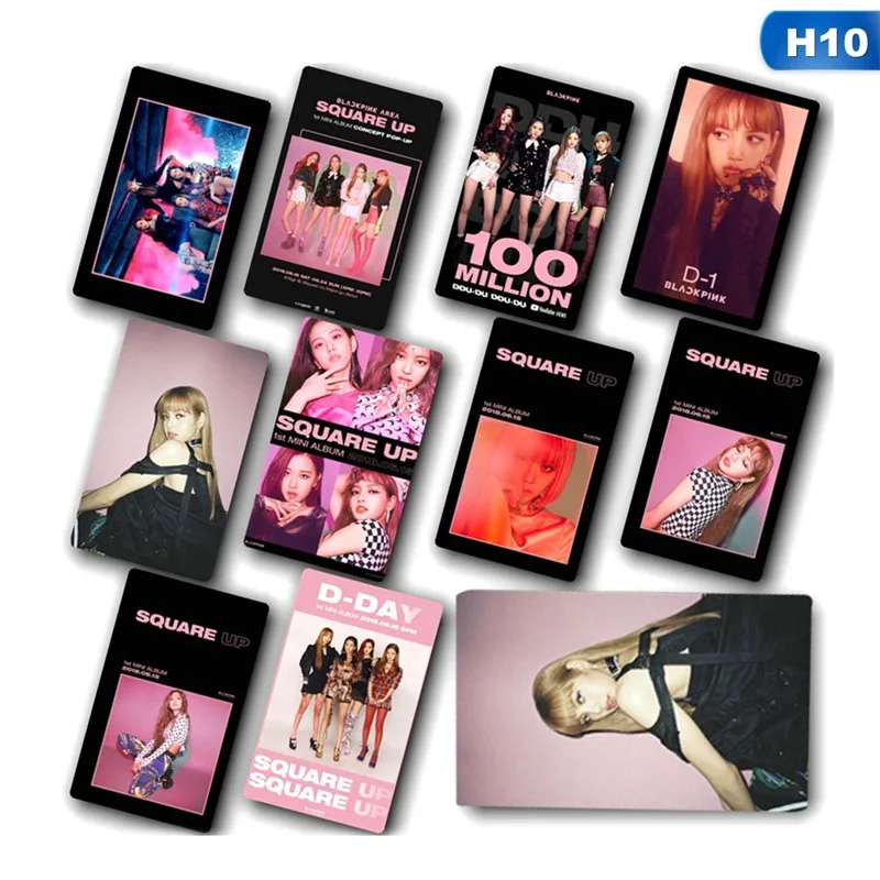 H10 10 шт./компл. KPOP BLACKPINK альбом самодельные Бумага ЛОМО карта фото карты Стикеры плакат HD Фотокарта вентиляторы - Цвет: H10