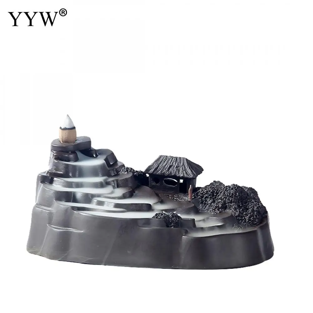 

Incense Burner Holder Backflow Waterfall Incense Cone Holder Censer Oud Incenso Aroma Burner Home Decor Gift Send 10pcs Cones