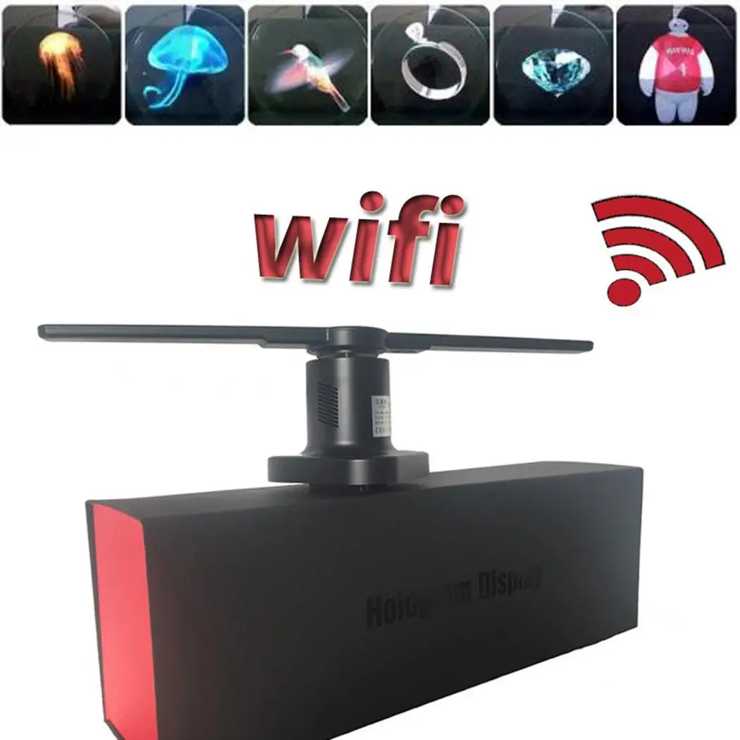 WIIKK 3D WiFi Holographic Advertisement Display LED Fan Imaging Advertising Player For Store Bar | Электроника