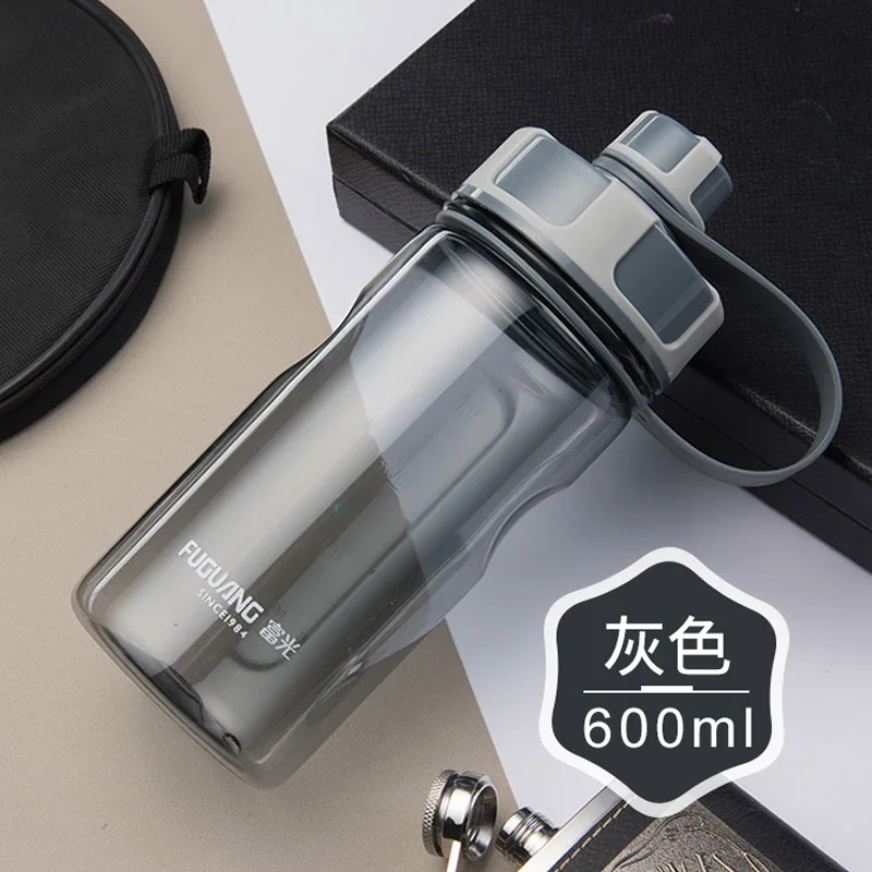 600ML Gray 600 мл/2000 мл/пластиковая чашка для воды мл Высокое качество большой ёмкость 1000 портативный пространство чашки Спорт на открытом воздухе чайник - Цвет: 600ML Gray