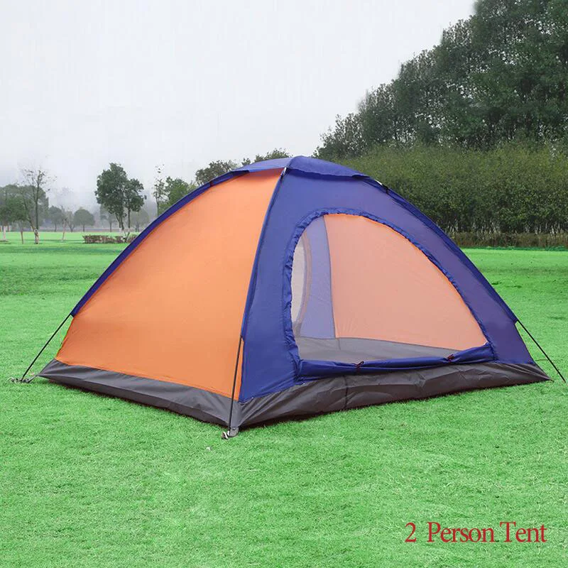 Туристическая двухслойная палатка двухдверная складная на 2 4 человек для