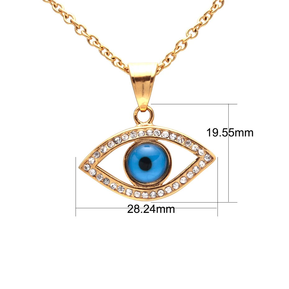 Ожерелье EVERLEAD с подвеской в виде чешского сглаза из нержавеющей стали 316L