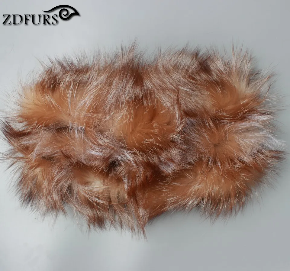 ZDFURS* натуральный Лисий мех шарф Зимний женский серебряный Лисий мех шарф натуральный мех Круглый Полотенце мех бесконечный шарф для женщин - Цвет: gold