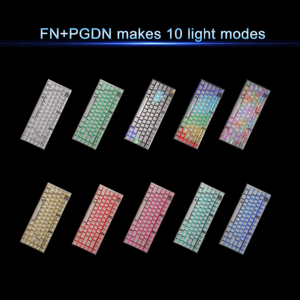 Механическая игровая клавиатура RGB с коричневым переключателем тактильная