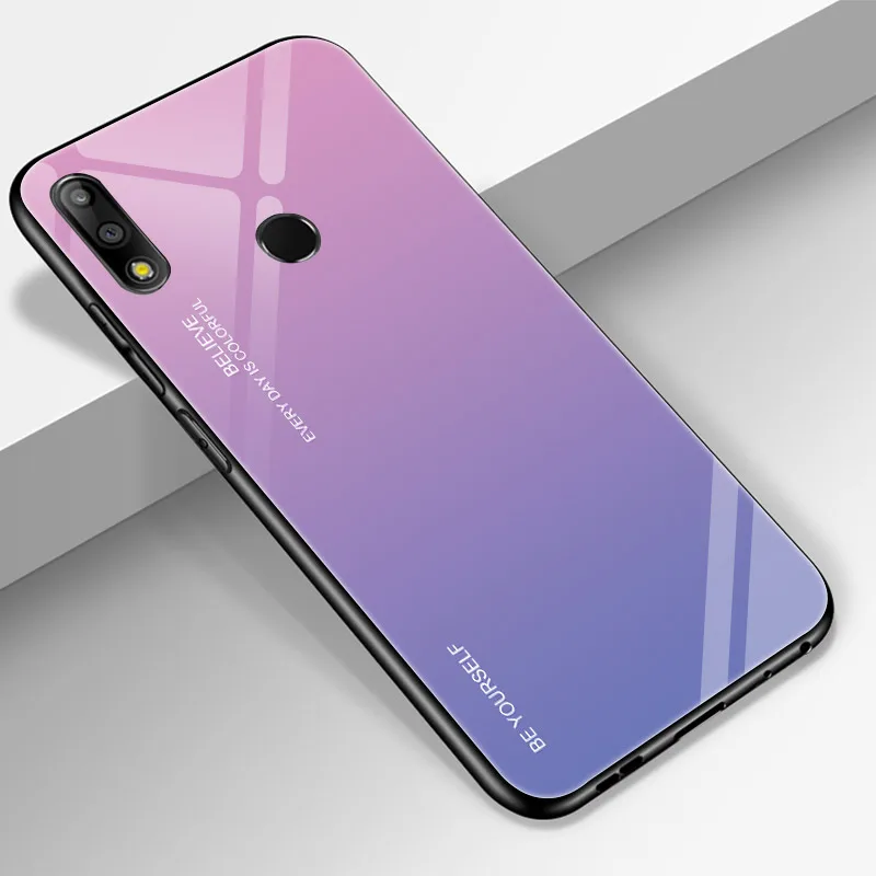 Градиентный чехол Aurora для ASUS ZenFone Max Pro (M2) ZB630KL ZB631KL из закаленного стекла X01BDA