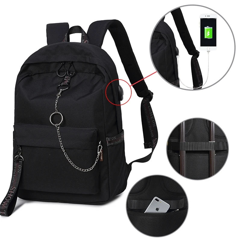 Водонепроницаемый Легкий стильный классический школьный рюкзак чистый цвет