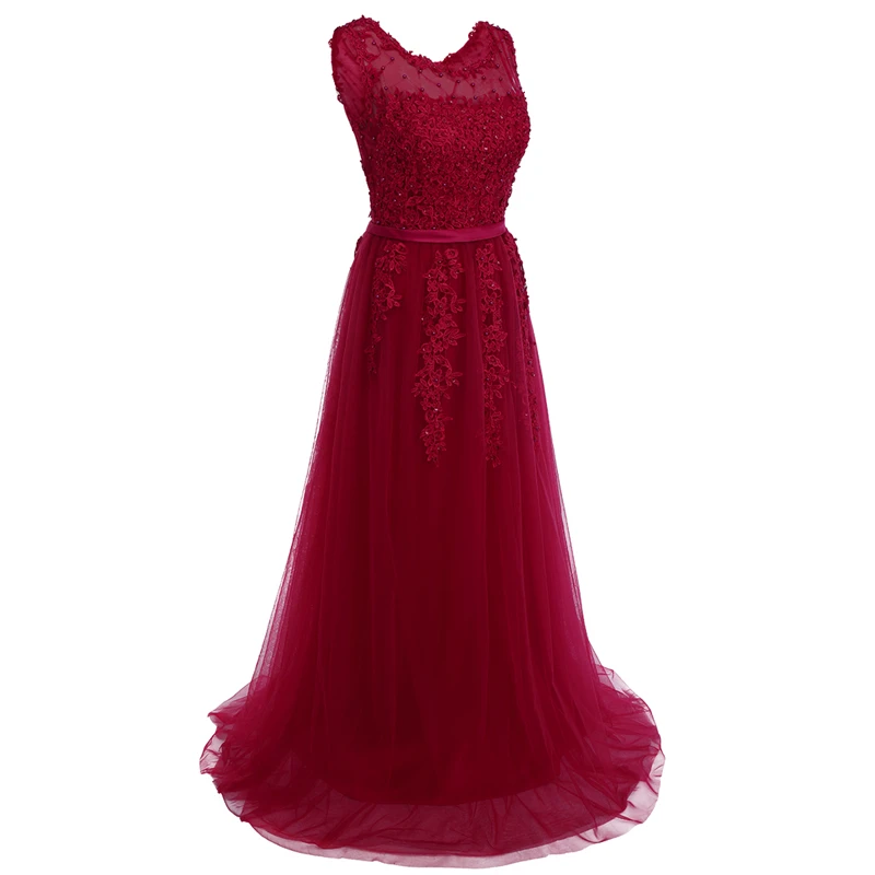 Элегантное женское фатиновое платье с вышивкой для подружки невесты длинное без