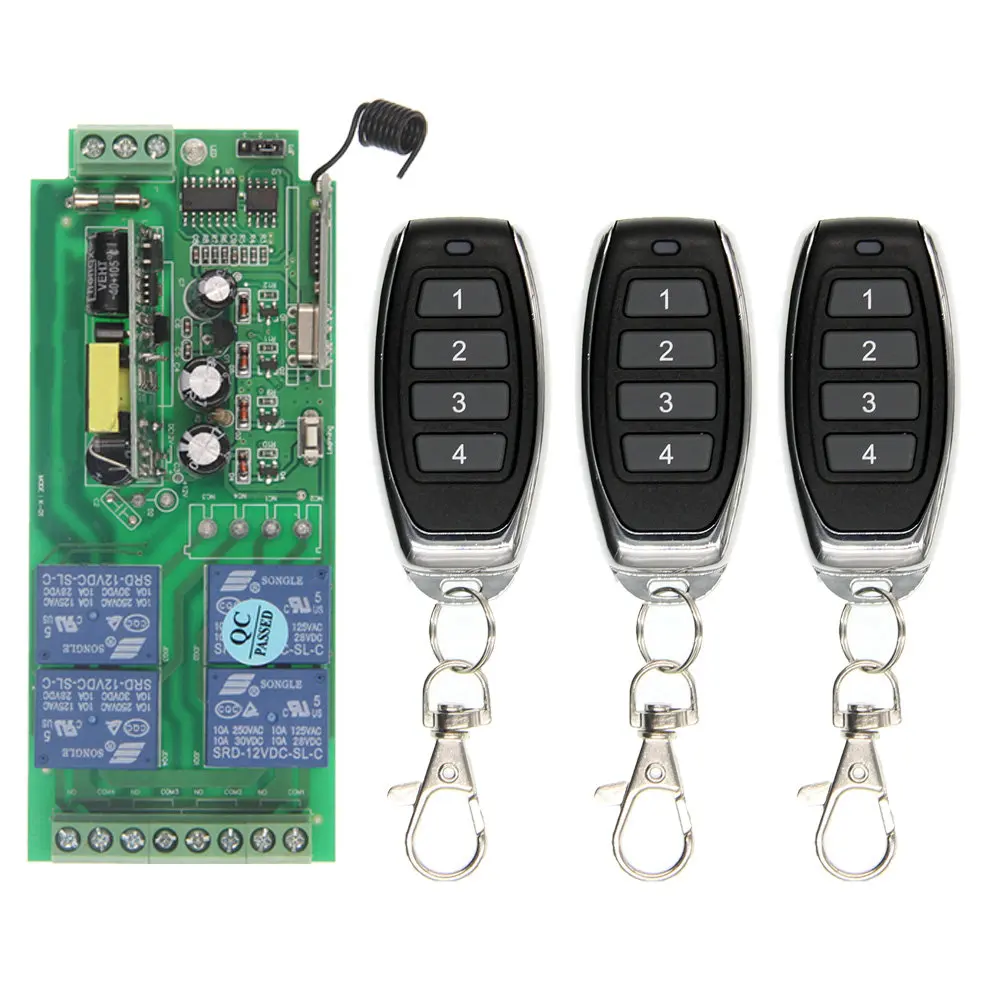 Умный дом AC 220V 110V 85 265V широкое напряжение 10A 315/433 MHz 4CH 4 CH беспроводное реле RF