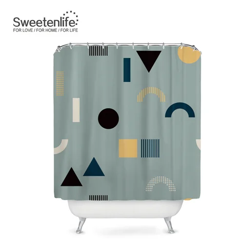 SL0371 Sweetenlife 180x200 см занавески для душа s полиэстер ткань занавески для ванной комнаты многоцветный Водонепроницаемый занавес с 12 крючками - Цвет: SL0371