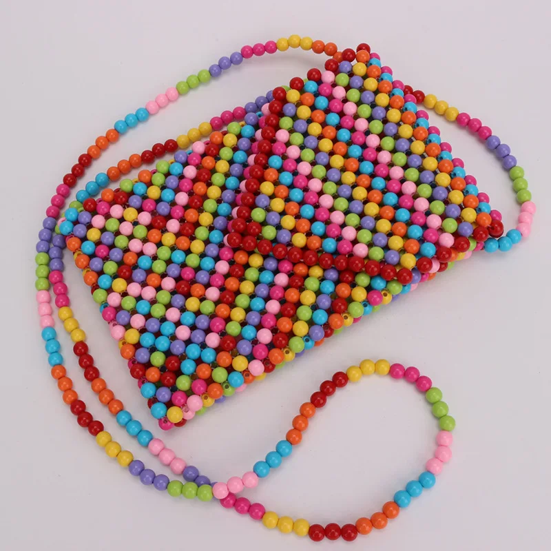 Акриловый шар смешанный цвет Сумка с жемчугом Женская винтажная Ретро