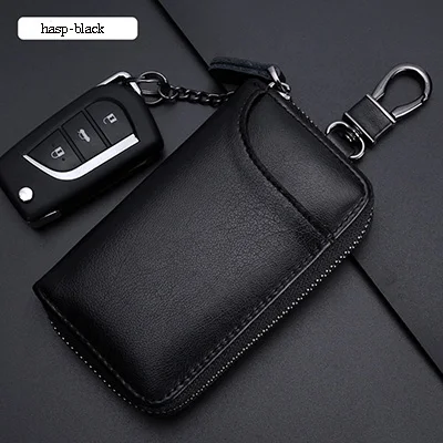 hasp-black Kweco Вейдер брендовый кошелек для ключей мужской деловой держатель для карт держатель для ключей из воловьей кожи держатель для карт дорожные кожаные брелки Laveros - Цвет: hasp-black