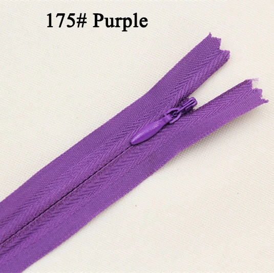175 purple 10 шт. 28 см; большие размеры 35-40 см, 45 см 50 см 55 60 см в длину 3# невидимые молнии нейлон катушки молнии набор «сделай сам» для пошива одежды аксессуары для одежды - Цвет: 175 purple