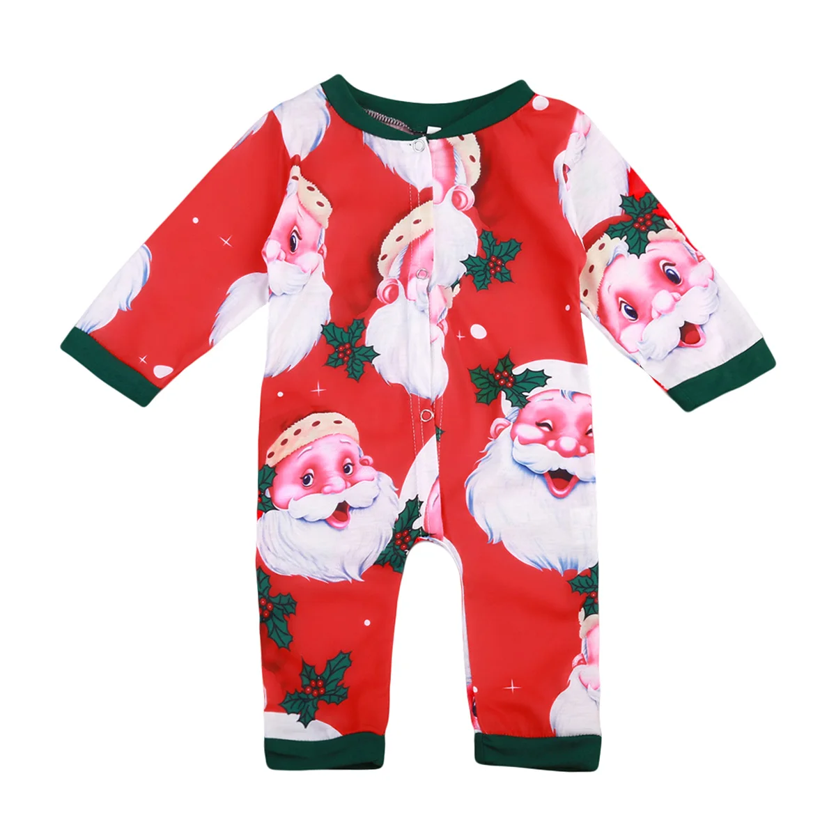 2017 модный Рождественский комбинезон с длинным рукавом для новорожденных