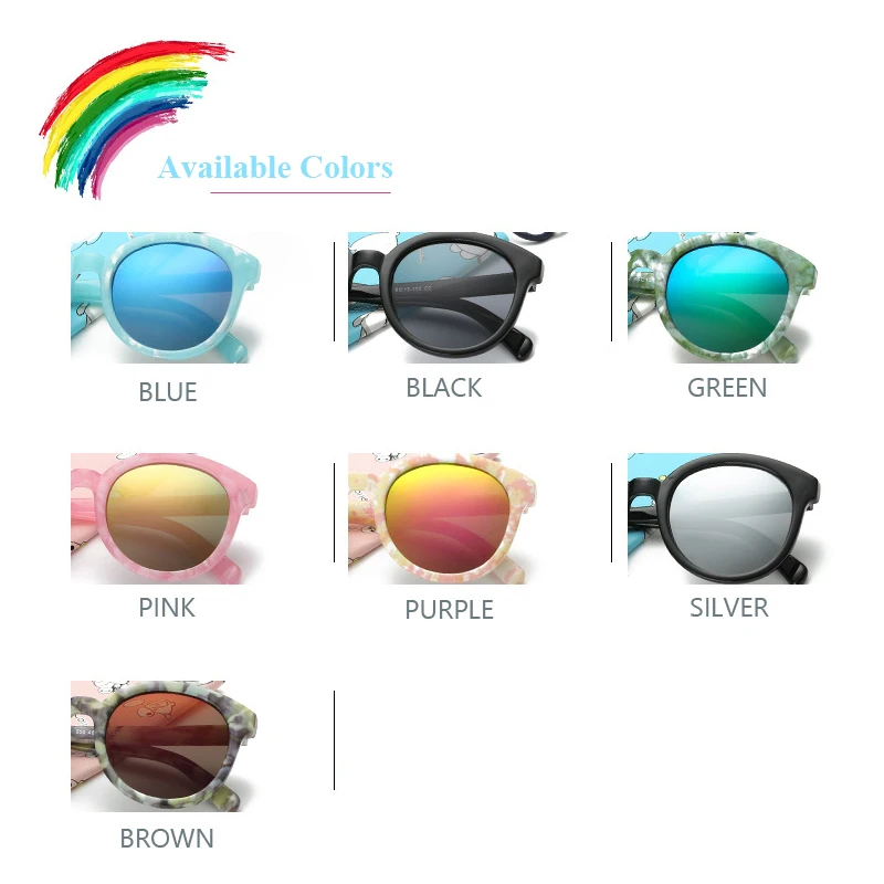 Качественные модные круглые детские поляризационные солнцезащитные очки для