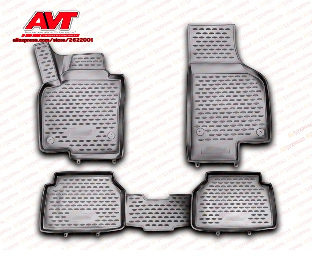 Коврики для Volkswagen Tiguan 2007- 4 шт. резиновые коврики Нескользящие резиновые аксессуары для салона автомобиля