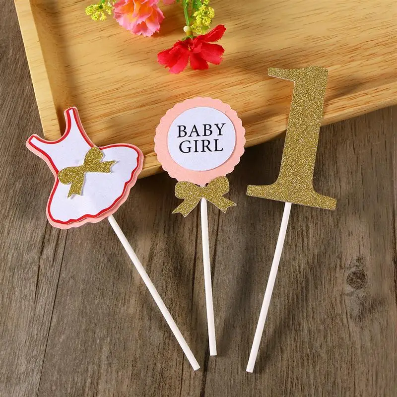 3 шт. Топпер для торта флаг маленьких мальчиков и девочек Возраст 1 год | Дом сад