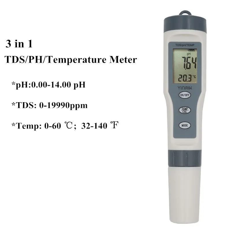 Цифровой тест воды er 3/4 в 1 тест EC/TDS/PH/TEMP контроль качества воды тест er комплект для бассейнов питьевой воды Скидка 40
