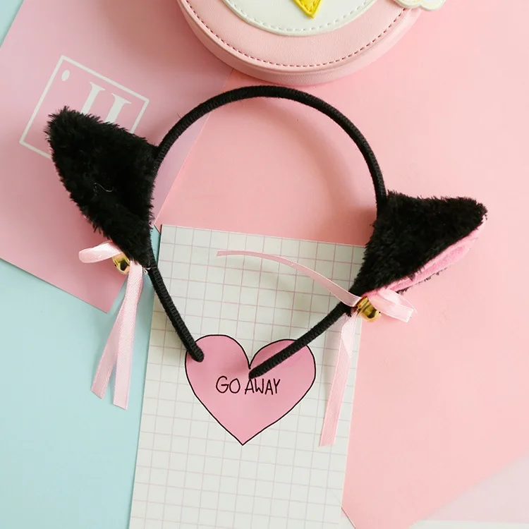 

Japanese Anime Cat Ears Hairbands Headwears with Bells Sweet Cartoon Headbands Bow Hair Hoop Maid Lolita Party Hair Accessories