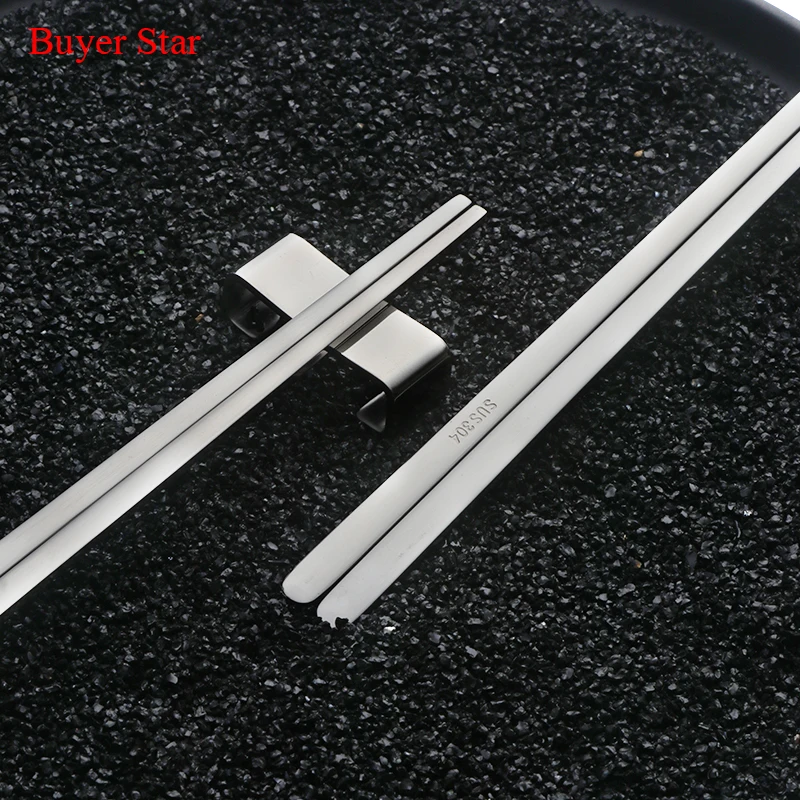 Корейские палочки для еды Hashi Высококачественная 18/10 стандартная плоская палочка