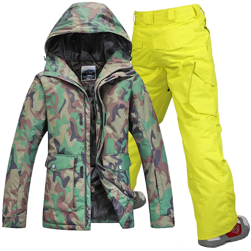 Brand GSOU SNOW Men's Ski suit Winter Outdoor Snowboard Jacket+Ski Pants Sets Waterproof Mountain Sports Warm clothing | Спорт и