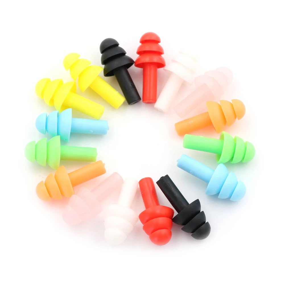 

20pc Silicone Ear Plugs Anti Noise Snore Earplugs Comfortable For Study Sleep Random color