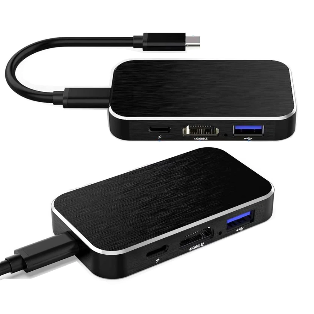 Адаптер HDMI Hub 4K 60 Гц концентратор 5 в 1 Type C стандартная мощность 100 Вт 3 порта USB 0 для