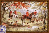 free delivery top quality lovely counted cross stitch kit hunting riding horses dogs in the woods forest