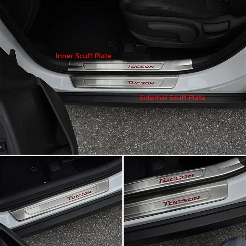 

For Hyundai Tucson 2015 2016 Stainless Steel Scuff Plate Door Sills Threshold Strip Welcome Pedal Car Styling Accessories 4pcs