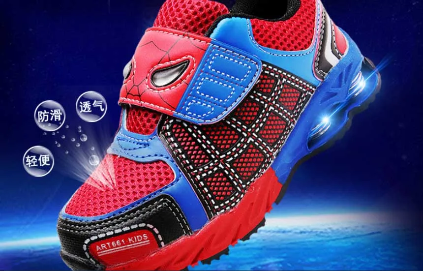 Кроссовки Детские с рисунком Человека паука модная холщовая обувь для