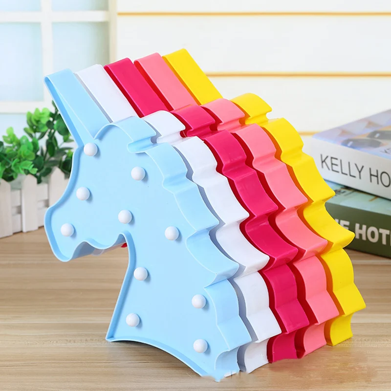 Экзотический светильник Единорог светодиодный Unicornio головной ночник 3D цветные лампы для детей Рождественский подарок вечерние украшения стола