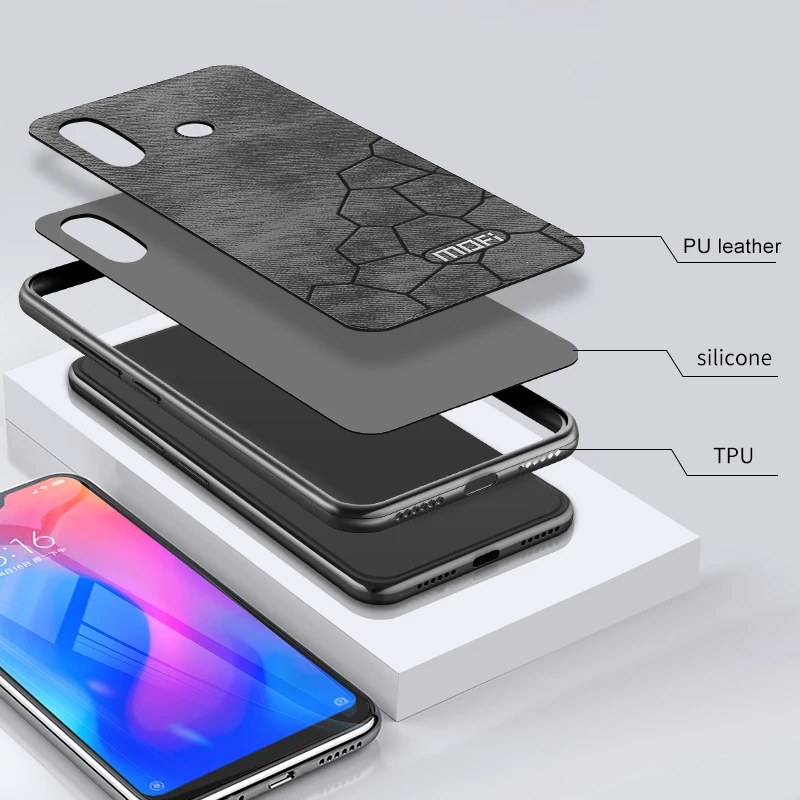 Mofi for xiaomi redmi note 6 pro case leather global cover silicon |
