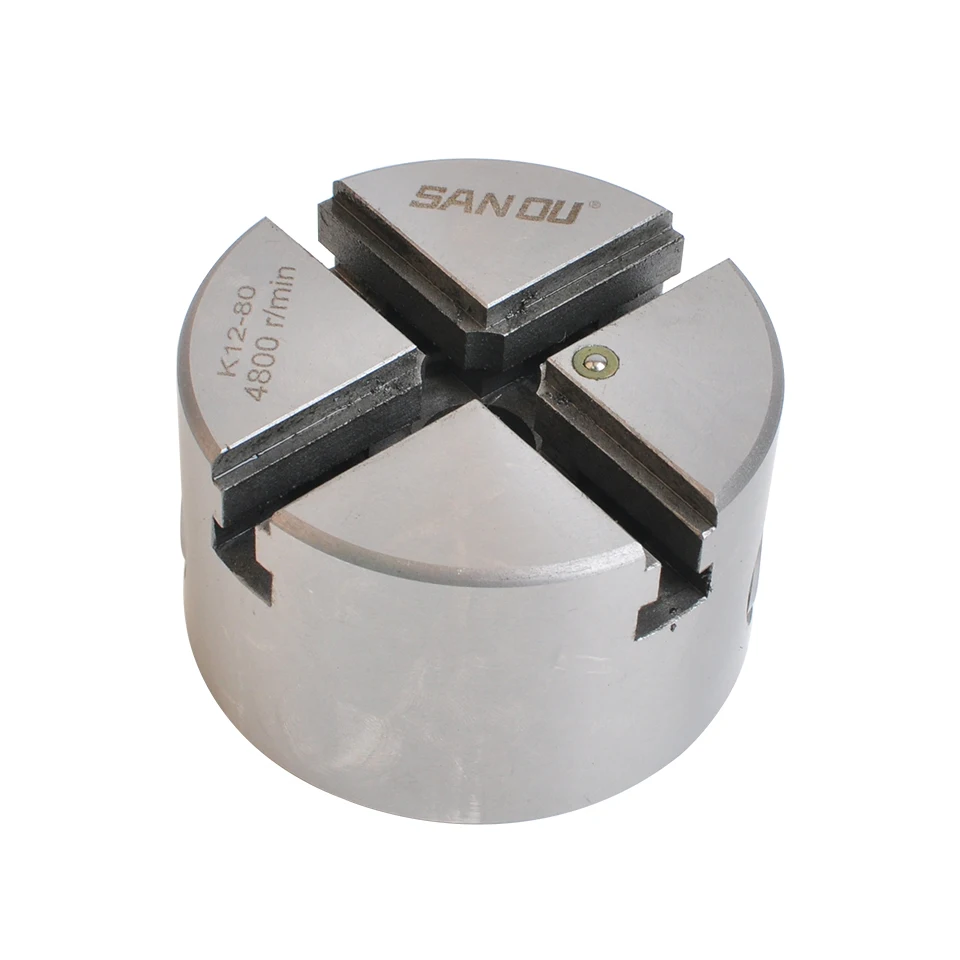 4 ''токарный патрон K12-80MM 4 кулачковый патрон Самоцентрирующийся из закаленной стали сверлильный фрезерный станок с ЧПУ с гаечным ключом и винтами закаленная сталь