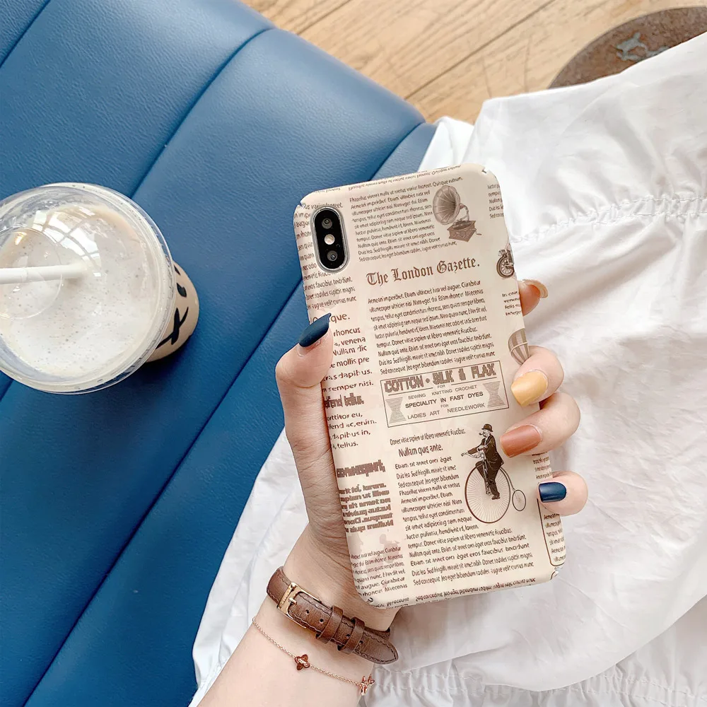 ПК Жесткий Чехол для Xiaomi Redmi Note 7 чехол Ретро газетный телефона MI 9 8 художественный