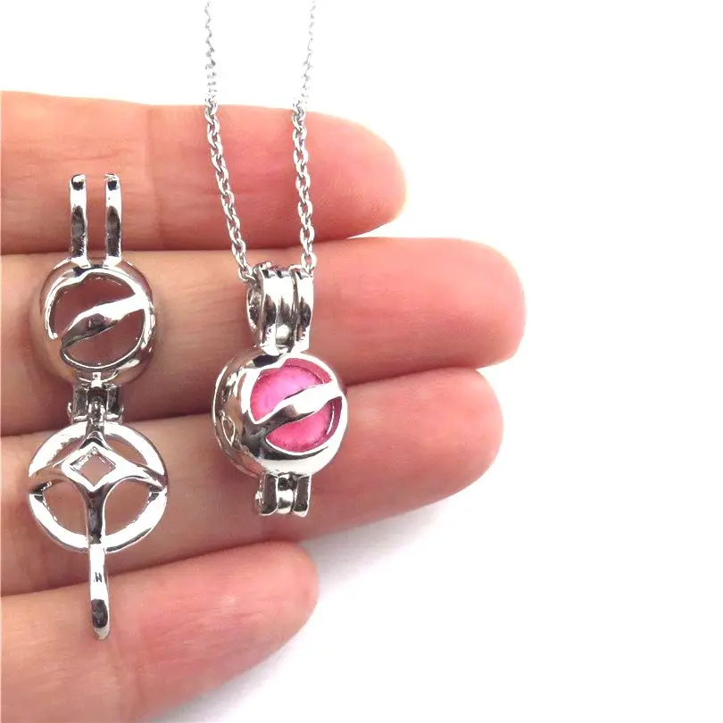 KK466 Round Ball Shape Locket Cage Aromatherapy Essential Oil Diffuser Trendy Necklace Kids Girl Women Funny Gift | Украшения и