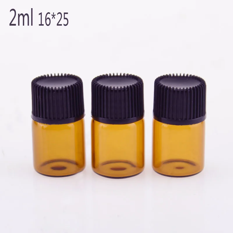 1000pcs 1ml 2ml 3ml 5ml Drams Amber Glass Bottle With Plastic Lid Insert Essential Oil Vials Perfume Sample Test | Красота и здоровье