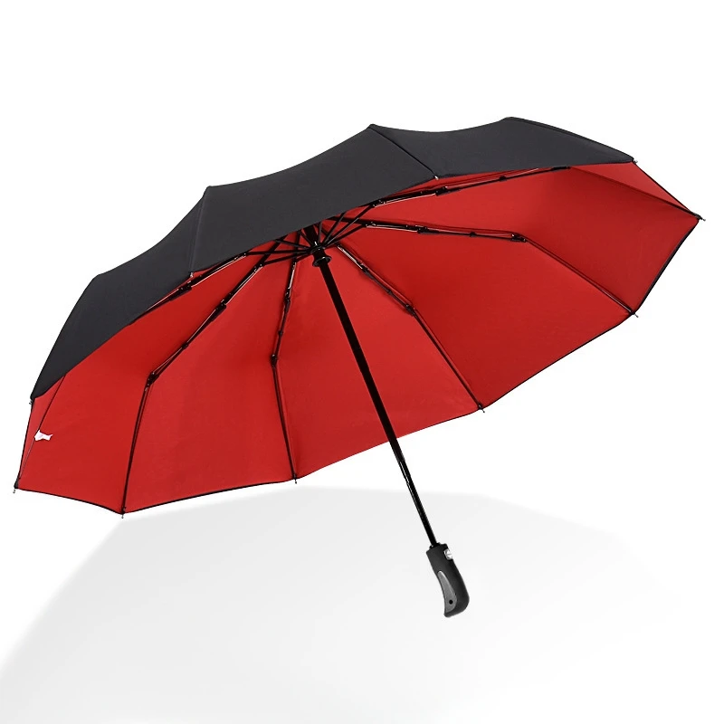 

Fully-Automatic Large Double Layer Umbrella Rain 10Ribs Strong Windproof Men Women Business Umbrella 3 Fold Thicken Sun Umbrella