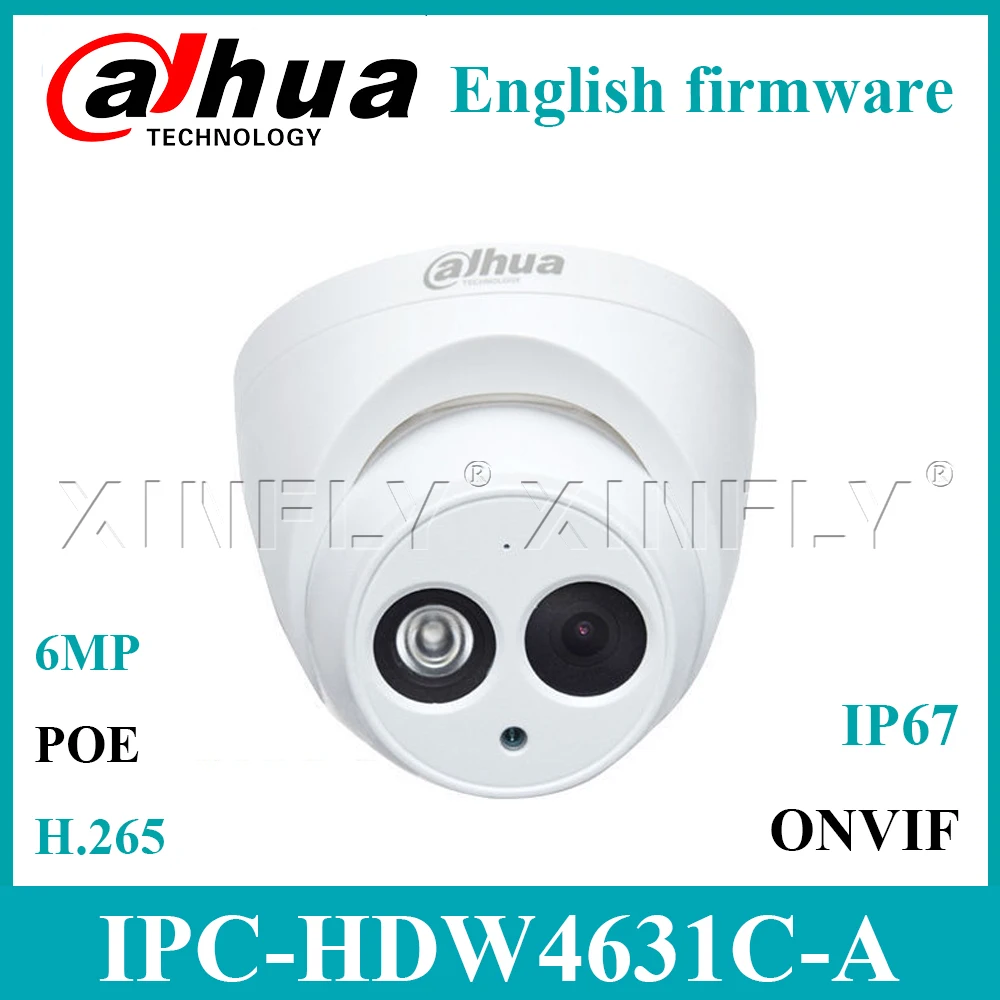 Dahua IPC HDW4631C A купольная сетевая камера с логотипом 6MP POE Встроенный микрофон IR 50m IP67