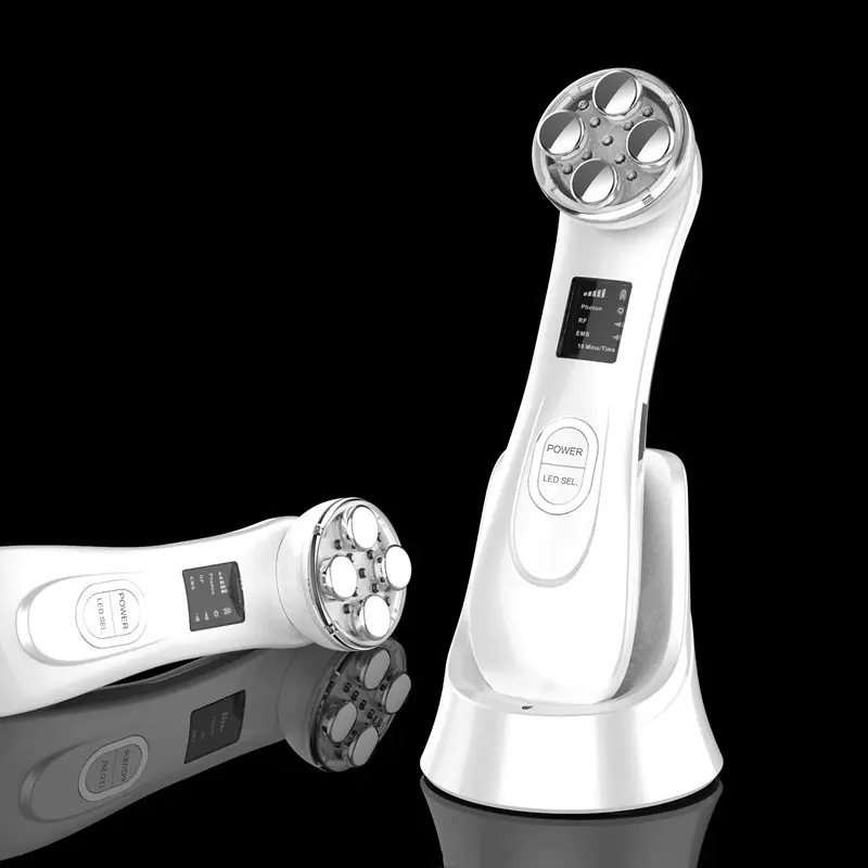 Белый rf EMS электропорации светодиодный, фотонный косметическое терапевтическое устройство против старения лица лифтинг подтяжка глаз уход за кожей лица Инструменты - Цвет: Белый