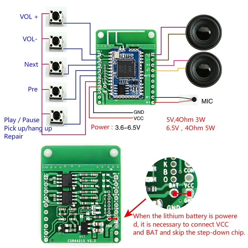 Усилитель Aiyima DC5V CSRA64215 APTXLL музыка без потерь Hifi Bluetooth 4 2 аудио усилитель приемник