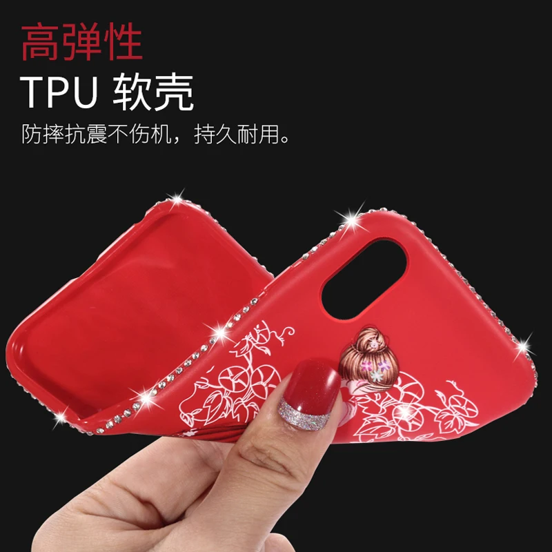 Чехол для телефона Apple iphone X модные Кристаллы и стразы сексуальное платье девушка